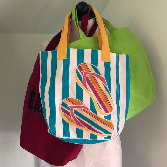 American Eagle Outfitters Handbags - Set of 3 Beach Shopping Carry On Purse Bags